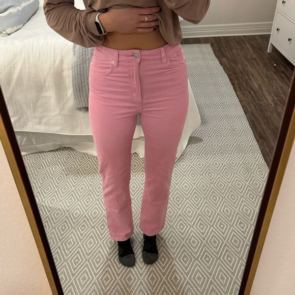 ROLLA’S pink corduroy original high rise straight jean - Picture 1 of 10
